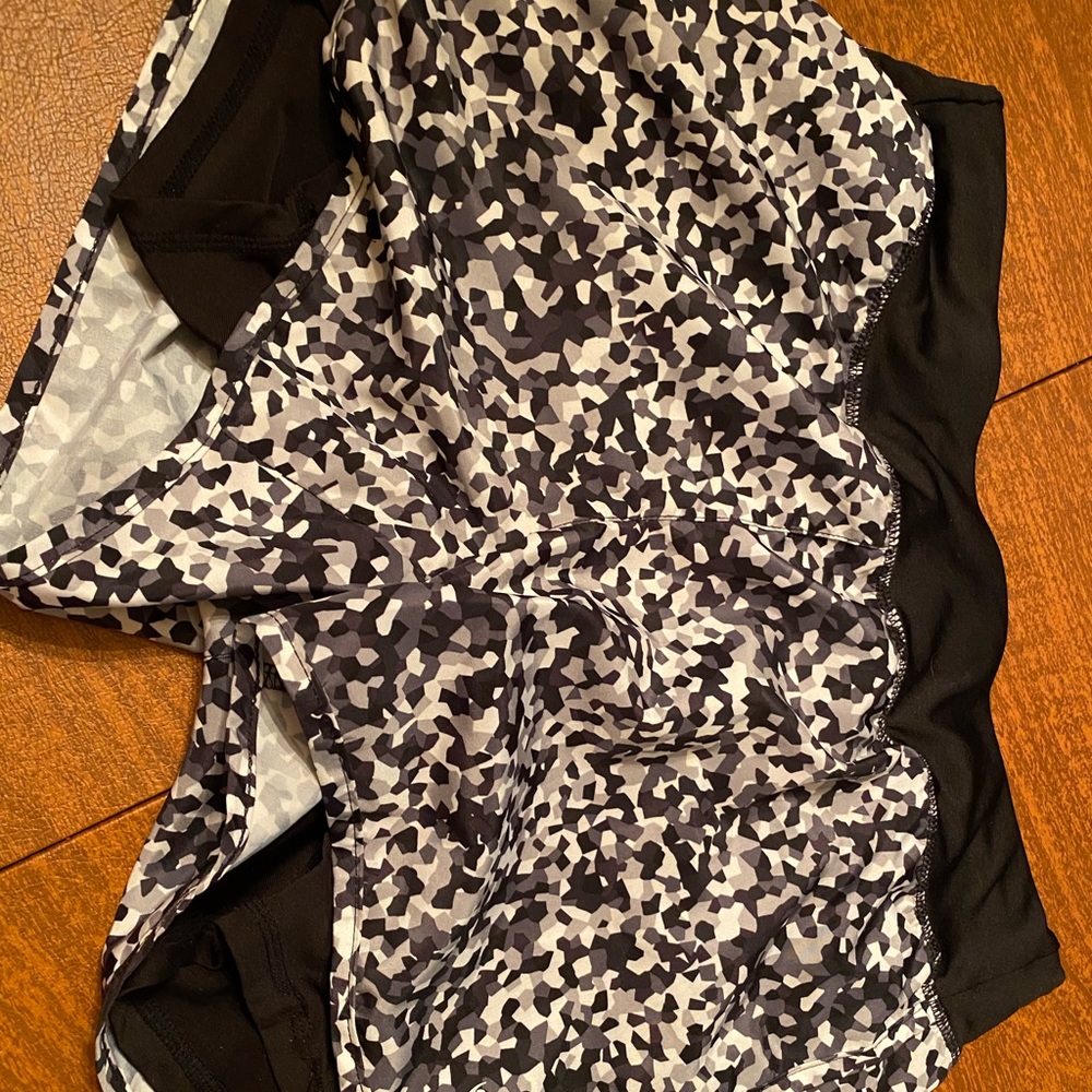 Black and white gym shorts